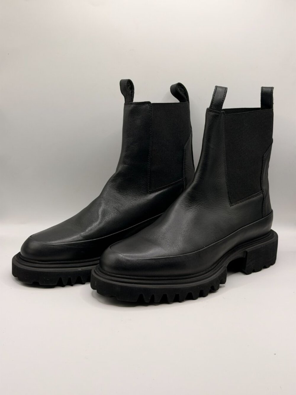 All Saints  Womens Black Harlee Chunky Leather Boots Sz EU 40 US 10